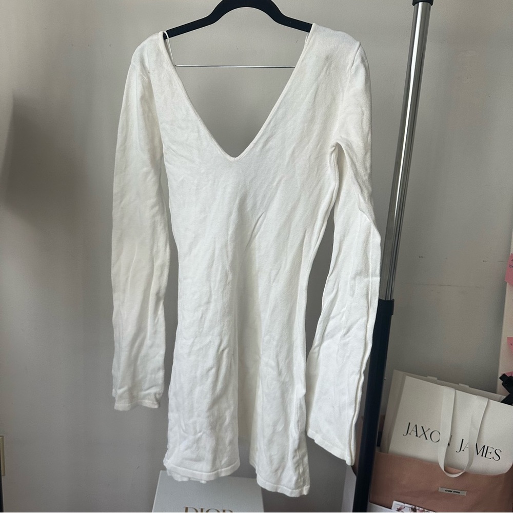 Meshki White Long Sleeve Coverup Dress - Picture 2 of 8